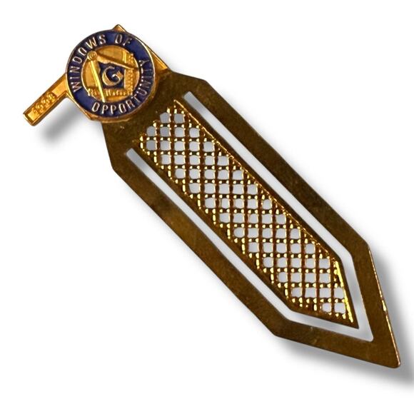 Vintage Masons 1998 Windows of Opportunity Gold Tone Bookmark - Picture 1 of 4